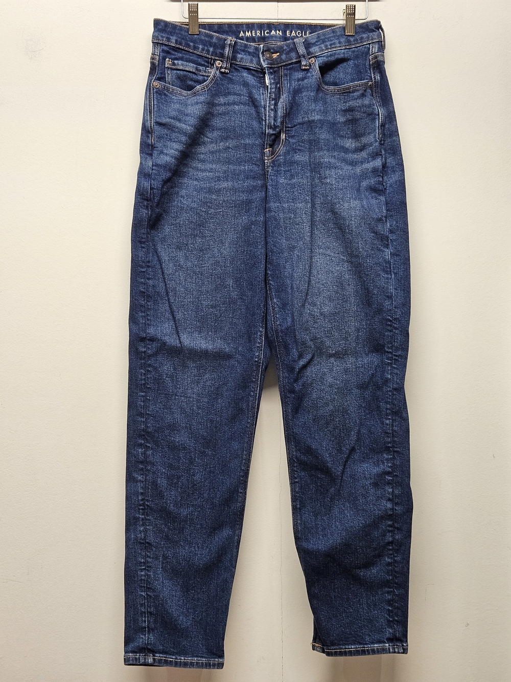 American Eagle Mom Jeans Size 10Long Stretch High Rise Medium Wash Preppy